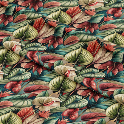 Art Nouveau Anthuriums Pattern 1 Quilting Cotton Fabric