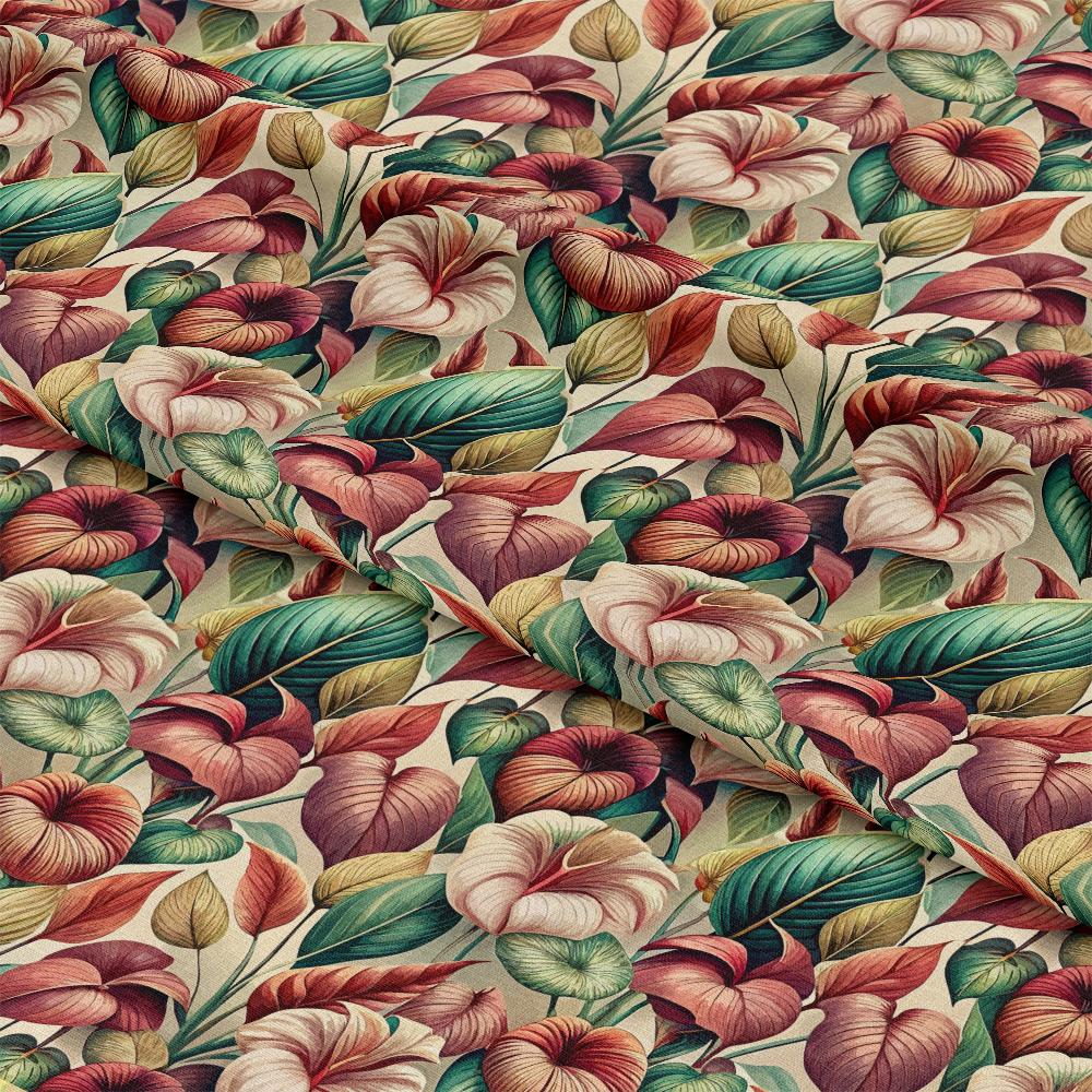Art Nouveau Anthuriums Pattern 2 Quilting Cotton Fabric