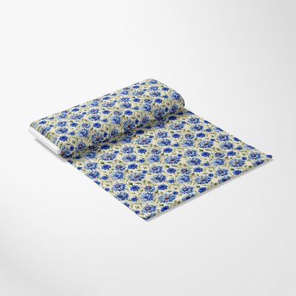 Art Nouveau Blue Cornflowers Pattern 1 Quilting Cotton Fabric