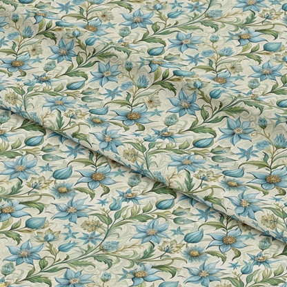 Art Nouveau Borage Flowers Pattern 1 Quilting Cotton Fabric