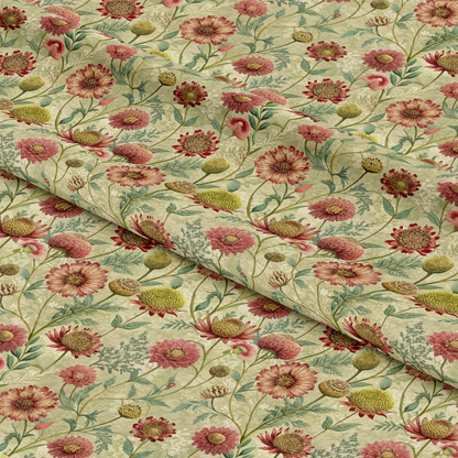 Art Nouveau Burnet Flowers Pattern 2 Quilting Cotton Fabric