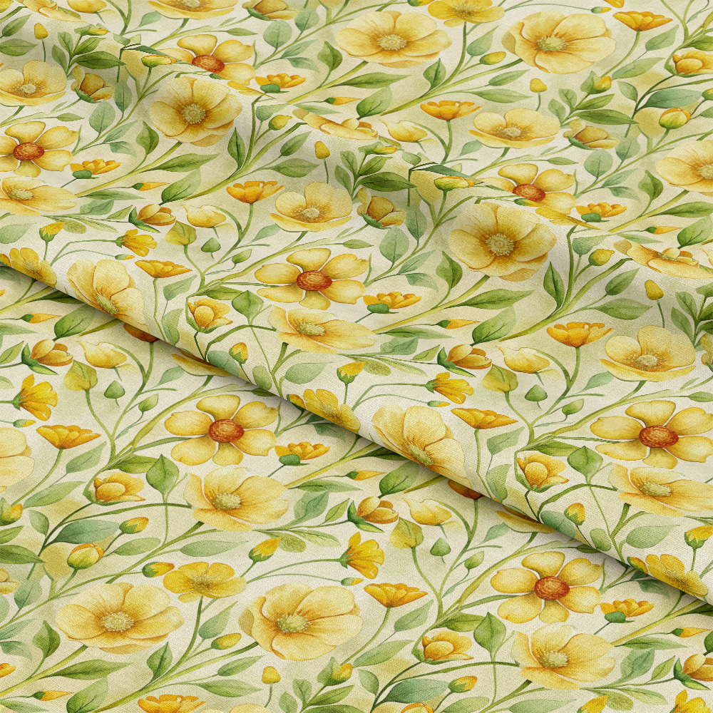 Art Nouveau Buttercups Pattern 1 Quilting Cotton Fabric