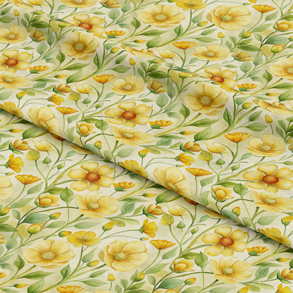 Art Nouveau Buttercups Pattern 1 Quilting Cotton Fabric