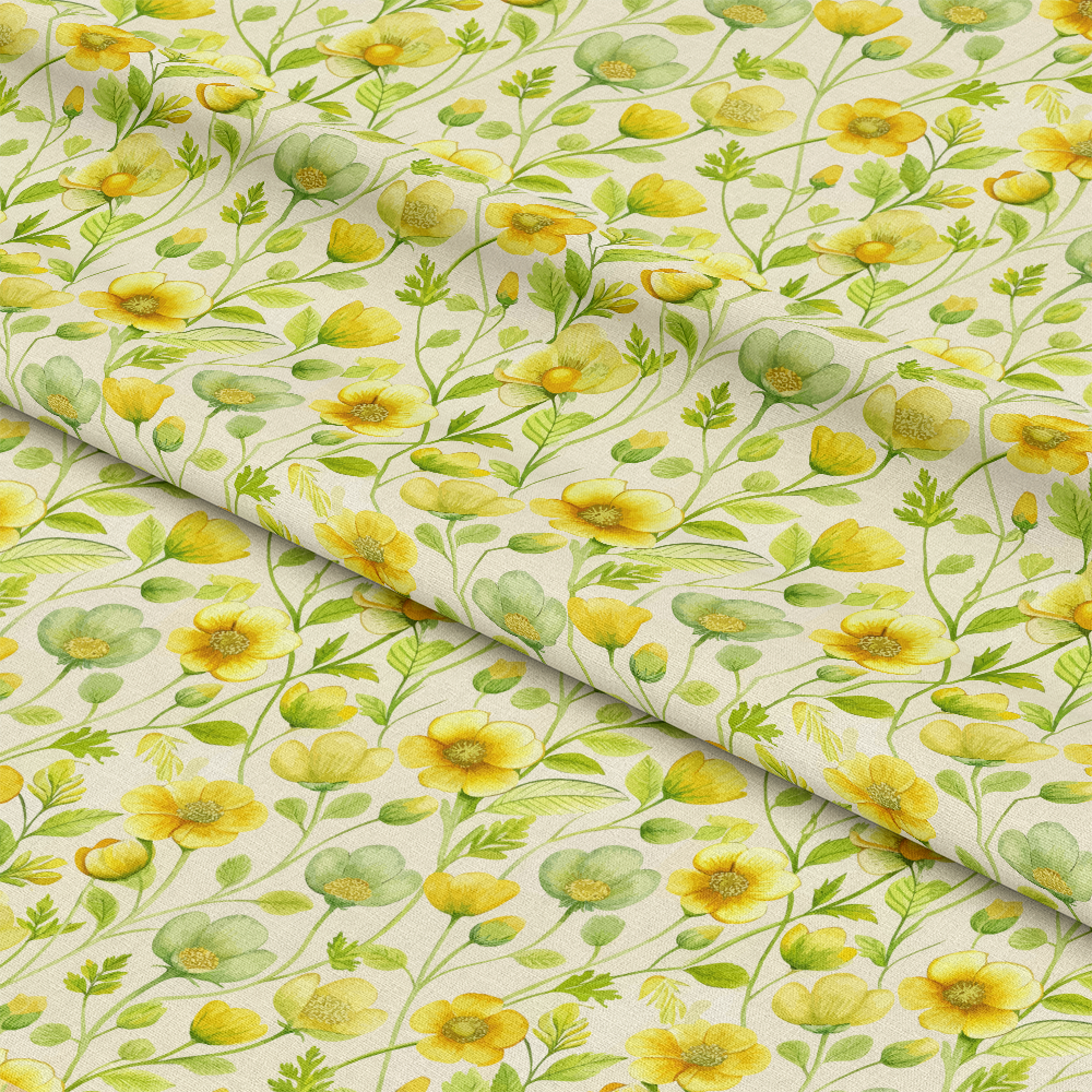 Art Nouveau Buttercups Pattern 2 Quilting Cotton Fabric