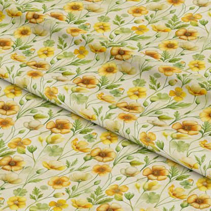 Art Nouveau Buttercups Pattern 3 Quilting Cotton Fabric