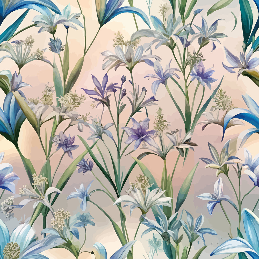 Art Nouveau Camassias Pattern 2 Minky Fabric