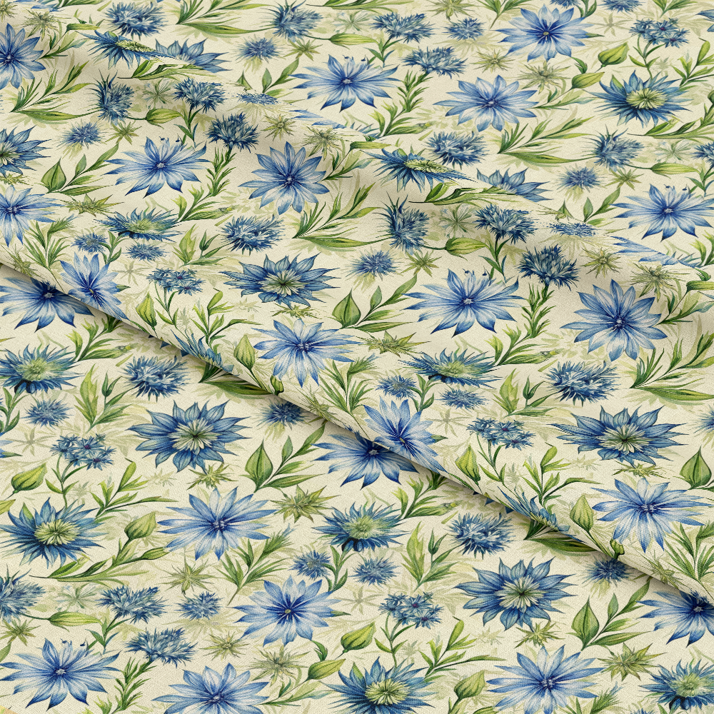 Art Nouveau Chicory Blossoms Pattern 2 Quilting Cotton Fabric
