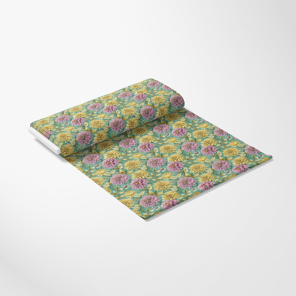 Art Nouveau Chrysanthemums Pattern 2 Quilting Cotton Fabric