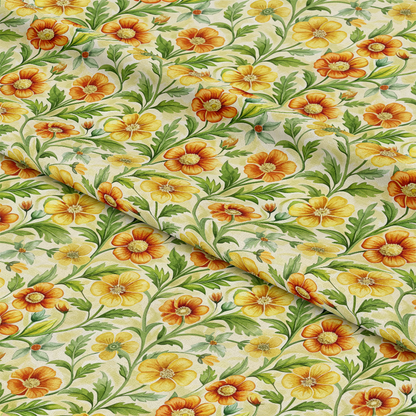 Art Nouveau Cinquefoils Pattern 1 Quilting Cotton Fabric