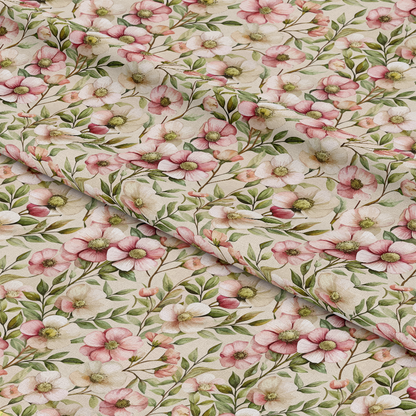 Art Nouveau Cistus Flowers Pattern 1 Quilting Cotton Fabric