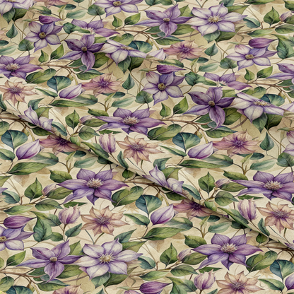 Art Nouveau Clematis Pattern 2 Quilting Cotton Fabric