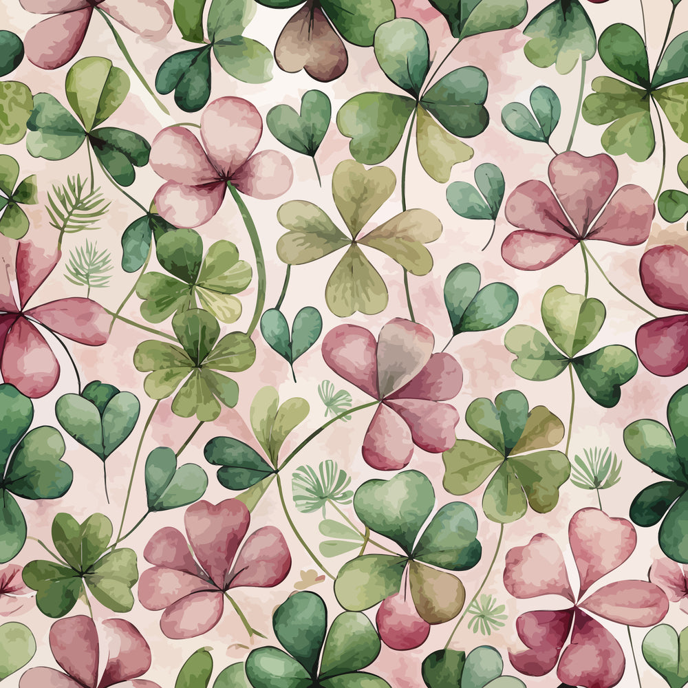 Art Nouveau Clovers Pattern 1 Minky Fabric