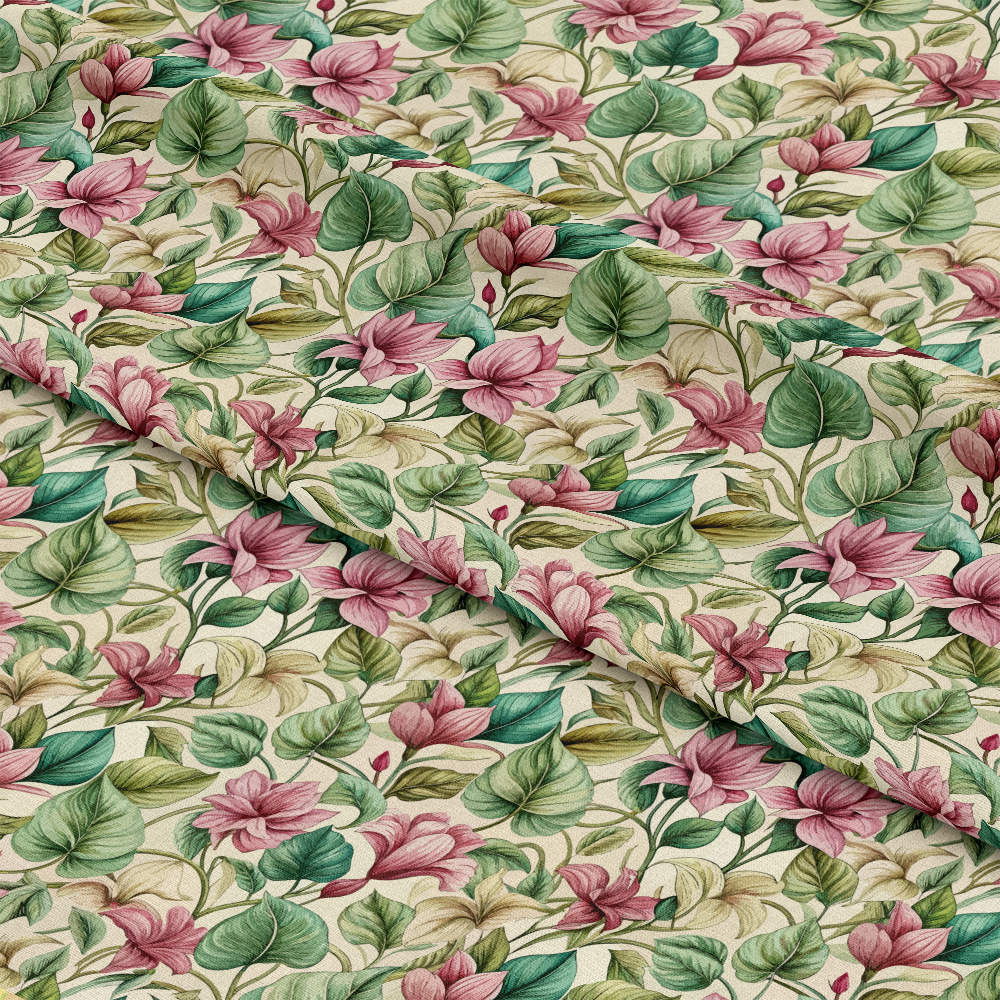 Art Nouveau Cyclamens Pattern 2 Quilting Cotton Fabric