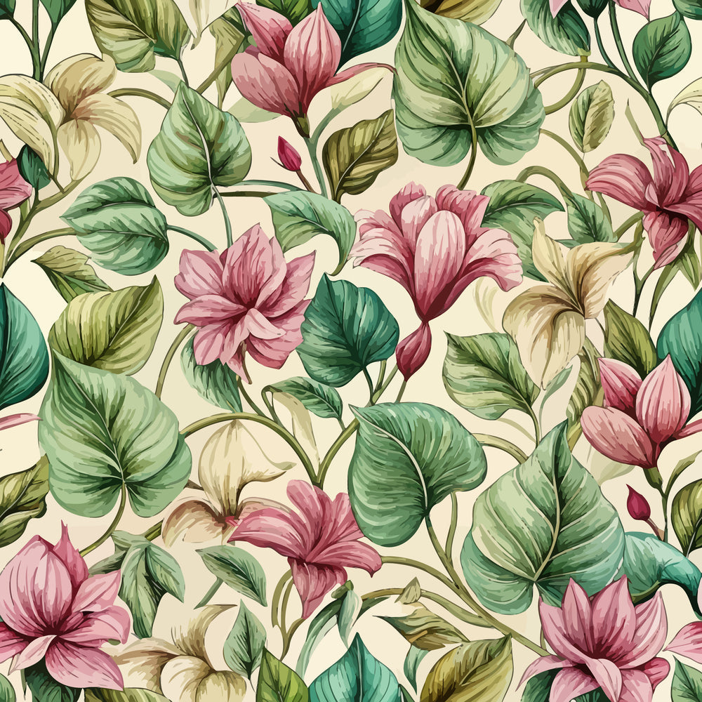 Art Nouveau Cyclamens Pattern 2 Minky Fabric