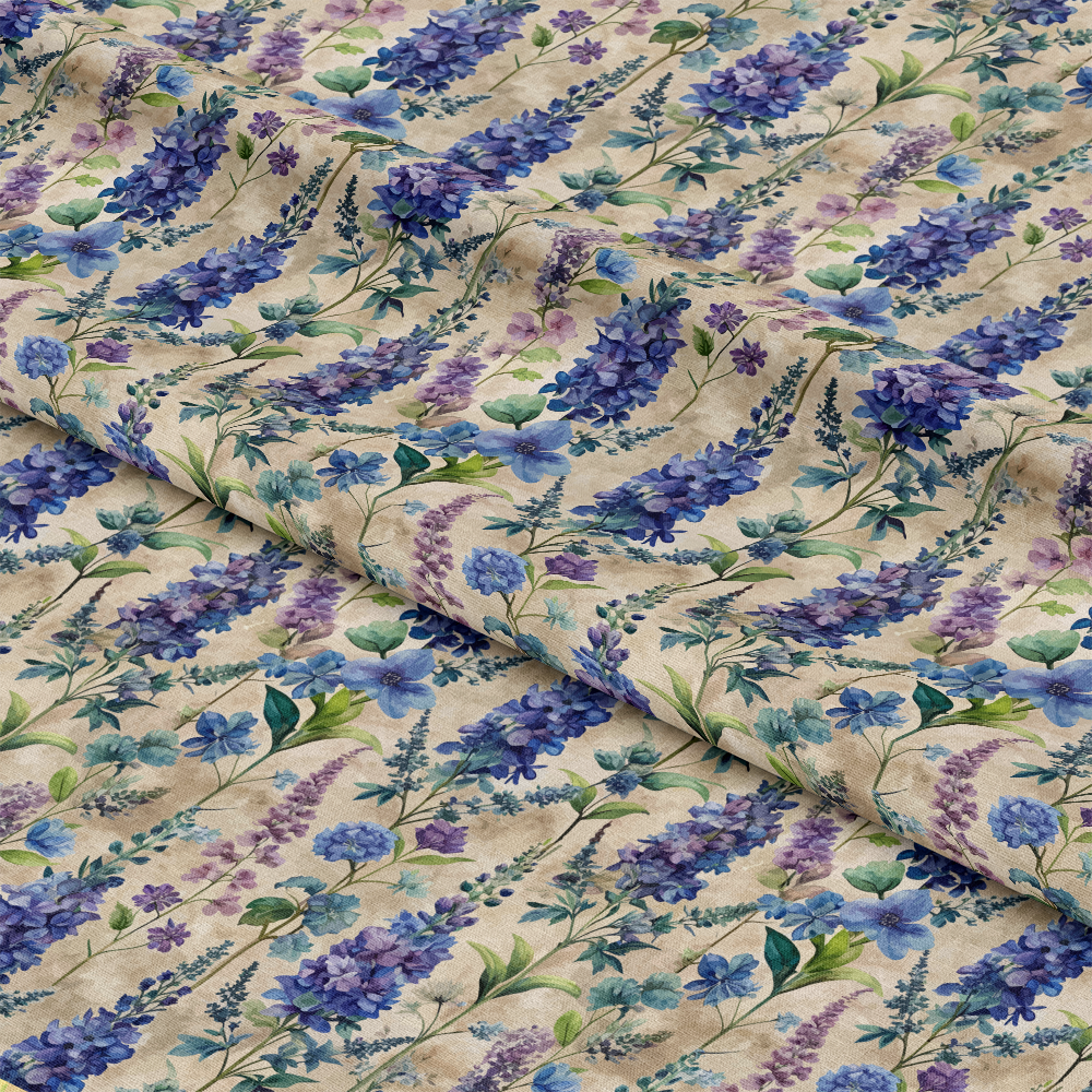 Art Nouveau Delphiniums Pattern 1 Quilting Cotton Fabric