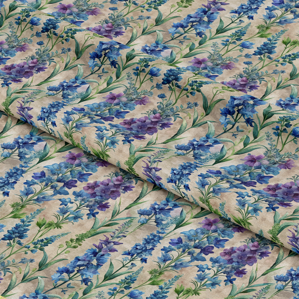 Art Nouveau Delphiniums Pattern 2 Quilting Cotton Fabric