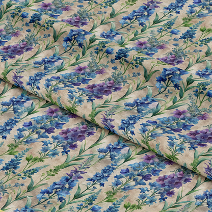 Art Nouveau Delphiniums Pattern 2 Quilting Cotton Fabric