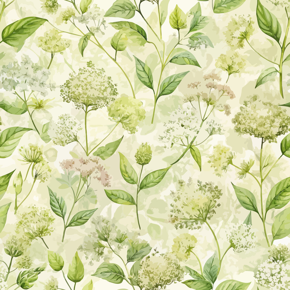 Art Nouveau Elderflowers Pattern 1 Minky Fabric