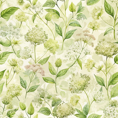Art Nouveau Elderflowers Pattern 1 Minky Fabric
