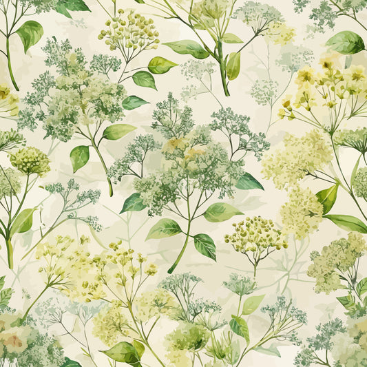 Art Nouveau Elderflowers Pattern 2 Quilting Cotton Fabric