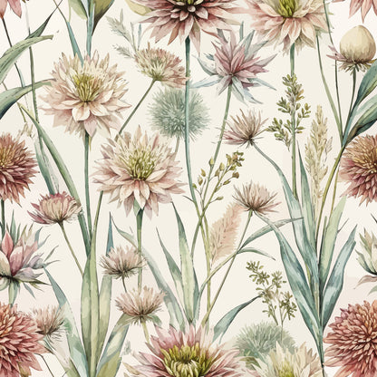 Art Nouveau Flowering Rush Pattern 1 Minky Fabric