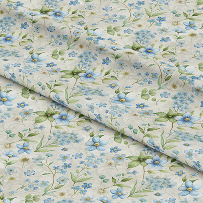 Art Nouveau Forget Me Nots Pattern 2 Quilting Cotton Fabric