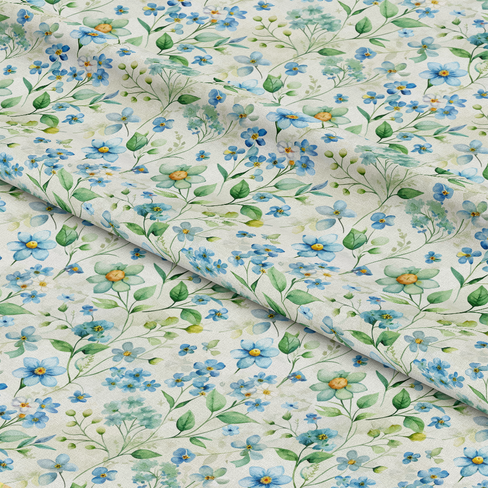 Art Nouveau Forget Me Nots Pattern 3 Quilting Cotton Fabric