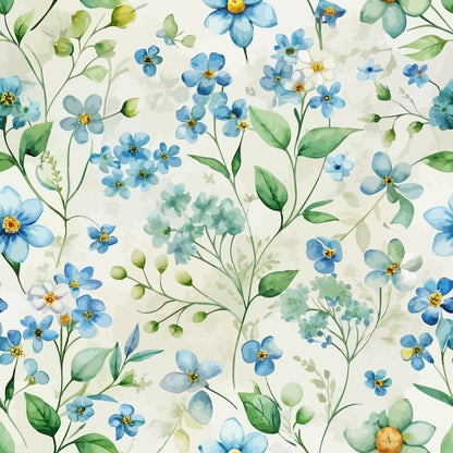 Art Nouveau Forget Me Nots Pattern 3 Minky Fabric