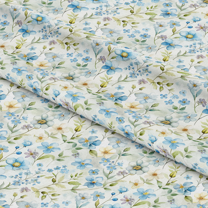 Art Nouveau Forget Me Nots Pattern 4 Quilting Cotton Fabric