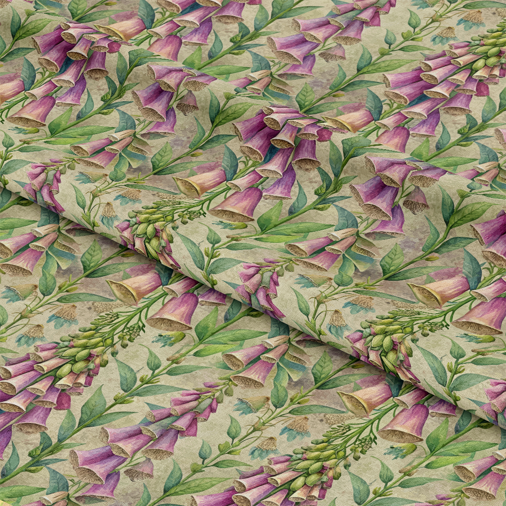 Art Nouveau Foxgloves Pattern 1 Quilting Cotton Fabric