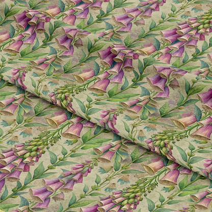Art Nouveau Foxgloves Pattern 1 Quilting Cotton Fabric