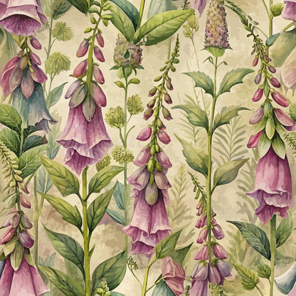 Art Nouveau Foxgloves Pattern 2 Minky Fabric