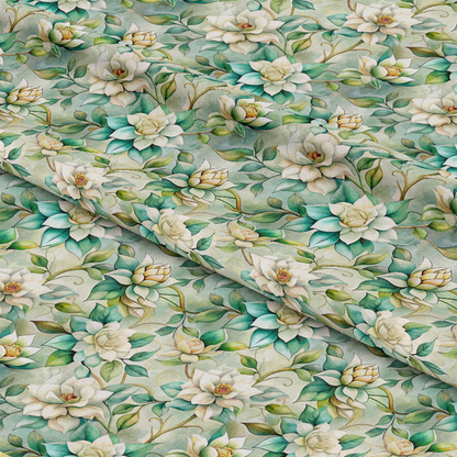 Art Nouveau Gardenias Pattern 2 Quilting Cotton Fabric