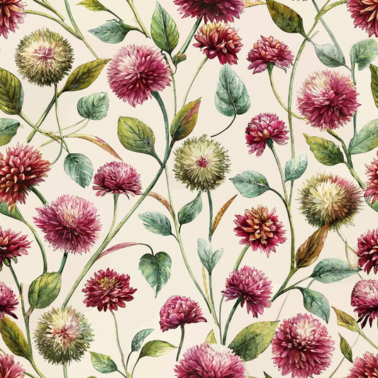 Art Nouveau Globe Amaranths Pattern 2 Quilting Cotton Fabric