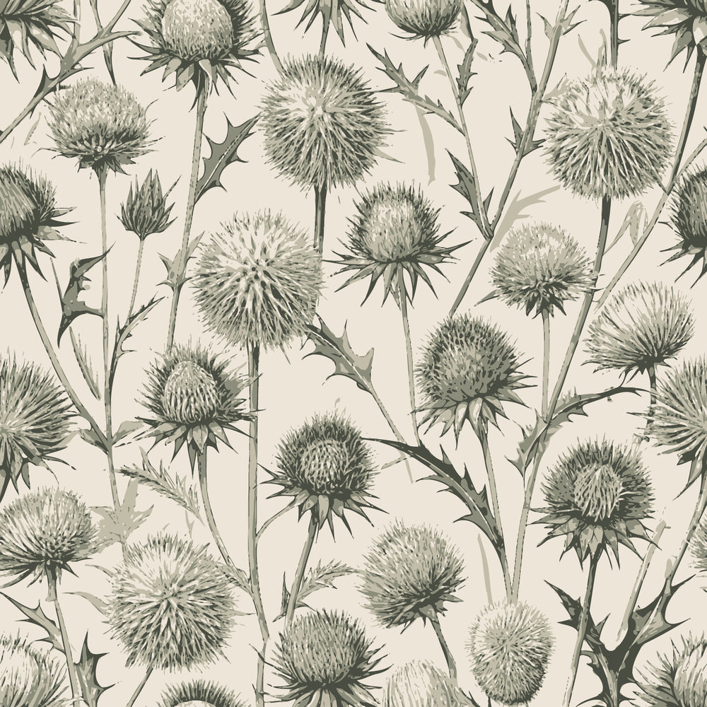 Art Nouveau Globe Thistles Pattern 1 Minky Fabric