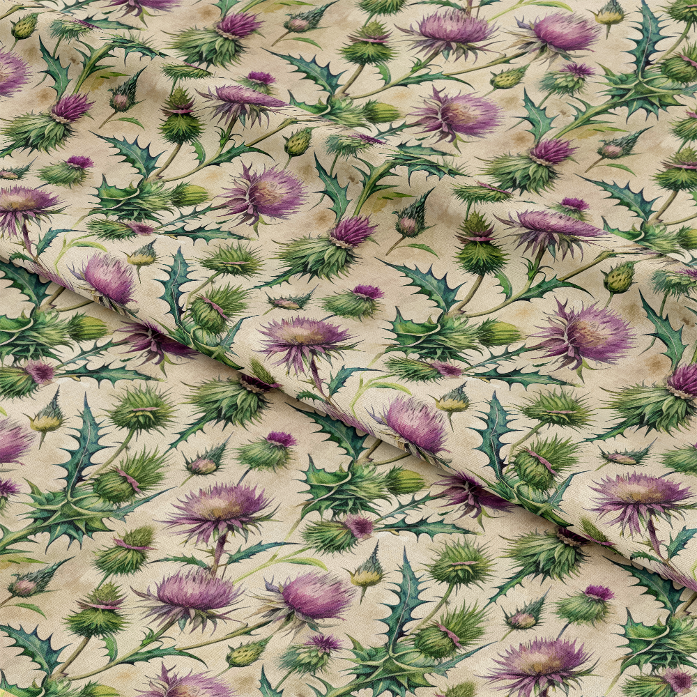 Art Nouveau Globe Thistles Pattern 2 Quilting Cotton Fabric
