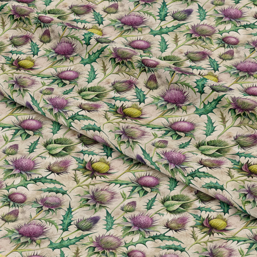 Art Nouveau Globe Thistles Pattern 3 Quilting Cotton Fabric