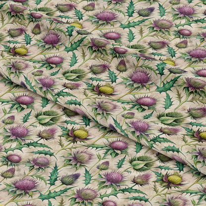 Art Nouveau Globe Thistles Pattern 3 Quilting Cotton Fabric