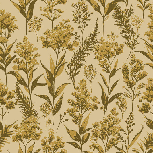 Art Nouveau Goldenrods Pattern 1 Quilting Cotton Fabric