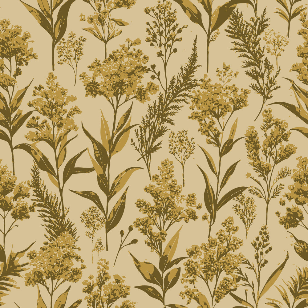 Art Nouveau Goldenrods Pattern 1 Minky Fabric