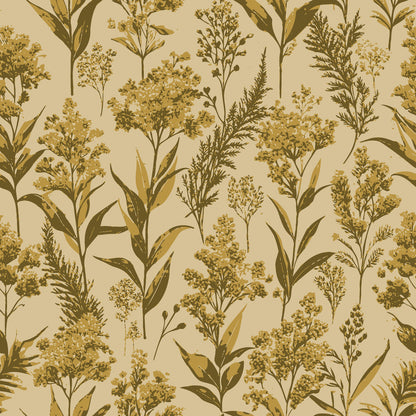Art Nouveau Goldenrods Pattern 1 Minky Fabric