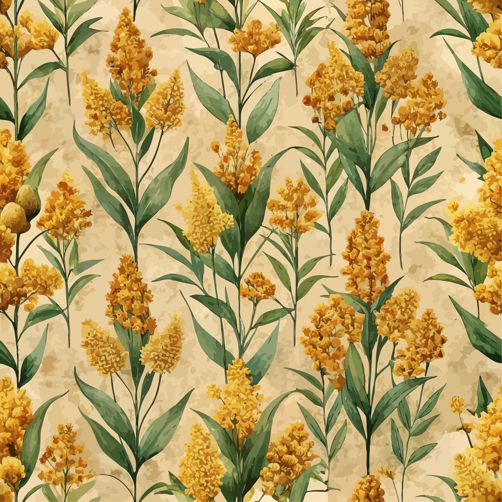 Art Nouveau Goldenrods Pattern 2 Quilting Cotton Fabric
