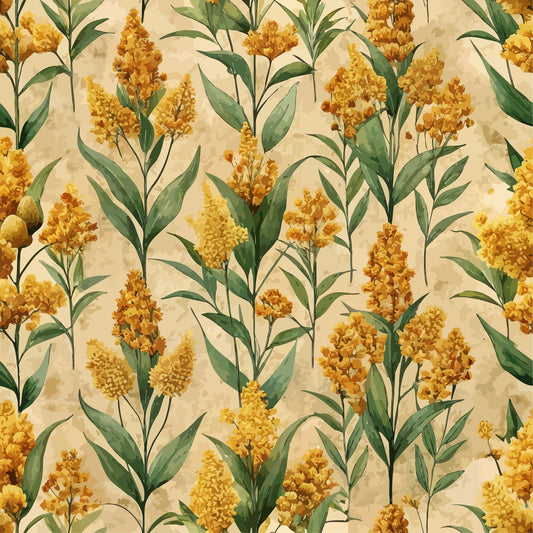 Art Nouveau Goldenrods Pattern 2 Quilting Cotton Fabric