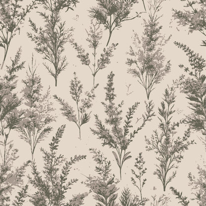 Art Nouveau Heather Sprigs Pattern 1 Minky Fabric
