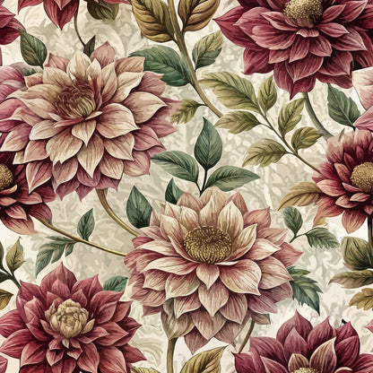Art Nouveau Hellebores Pattern 2 Minky Fabric