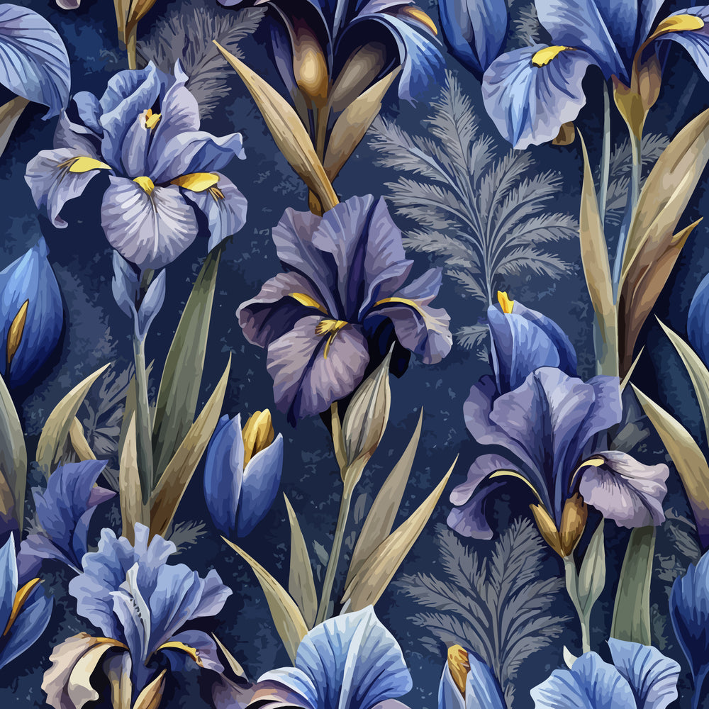 Art Nouveau Iris Sweep Pattern 1 Minky Fabric