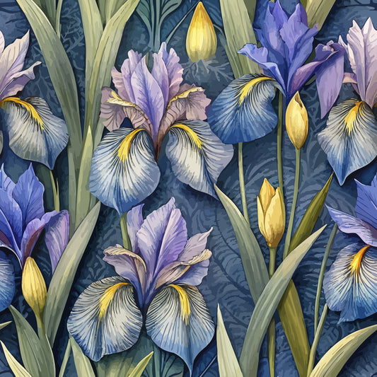 Art Nouveau Iris Sweep Pattern 2 Minky Fabric