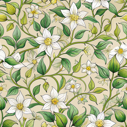 Art Nouveau Jasmine Vines Pattern 1 Minky Fabric