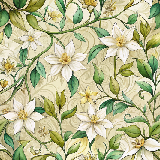 Art Nouveau Jasmine Vines Pattern 2 Minky Fabric