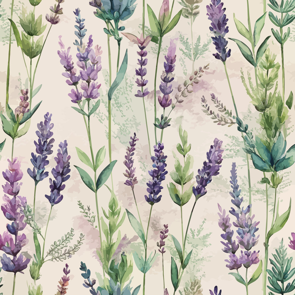 Art Nouveau Lavender Sprigs Pattern 1 Minky Fabric